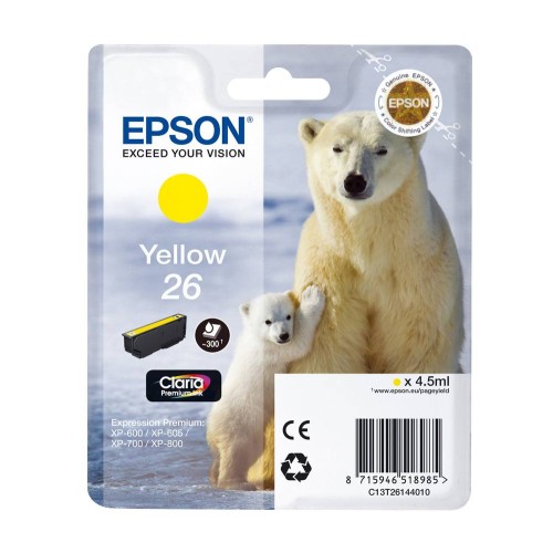 Epson Ink Cartridge 26 Yellow – yellow ink for Expression Premium XP-510/600 series