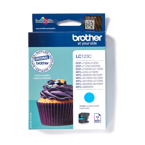 Brother Compatible LC123C Ink Cartridge Cyan – cyan ink, standard yield
