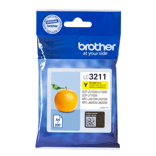 Brother Compatible Ink Cartridge Lc3211 Yellow – yellow ink, standard yield
