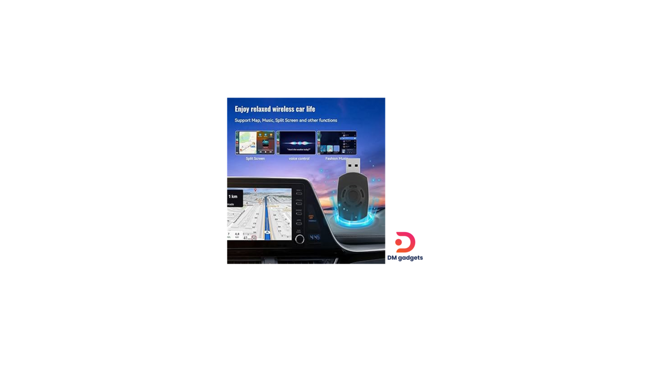 #623A#Acodo®Wired to Wireless 2in1 Carplay Dongle Android Auto Adapter -Black