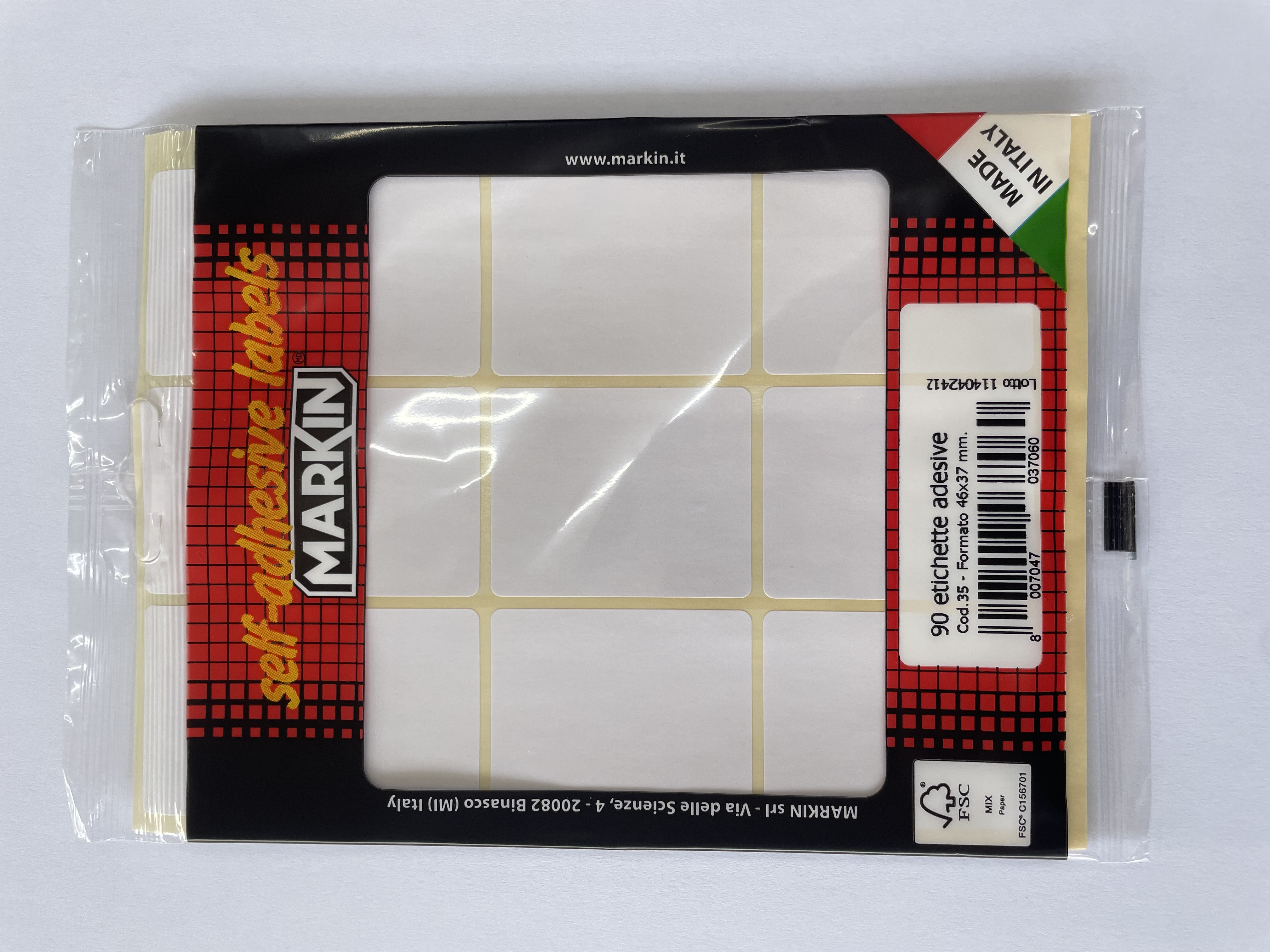 MARKIN LABEL 46X37MM 10 SHEETS BAG