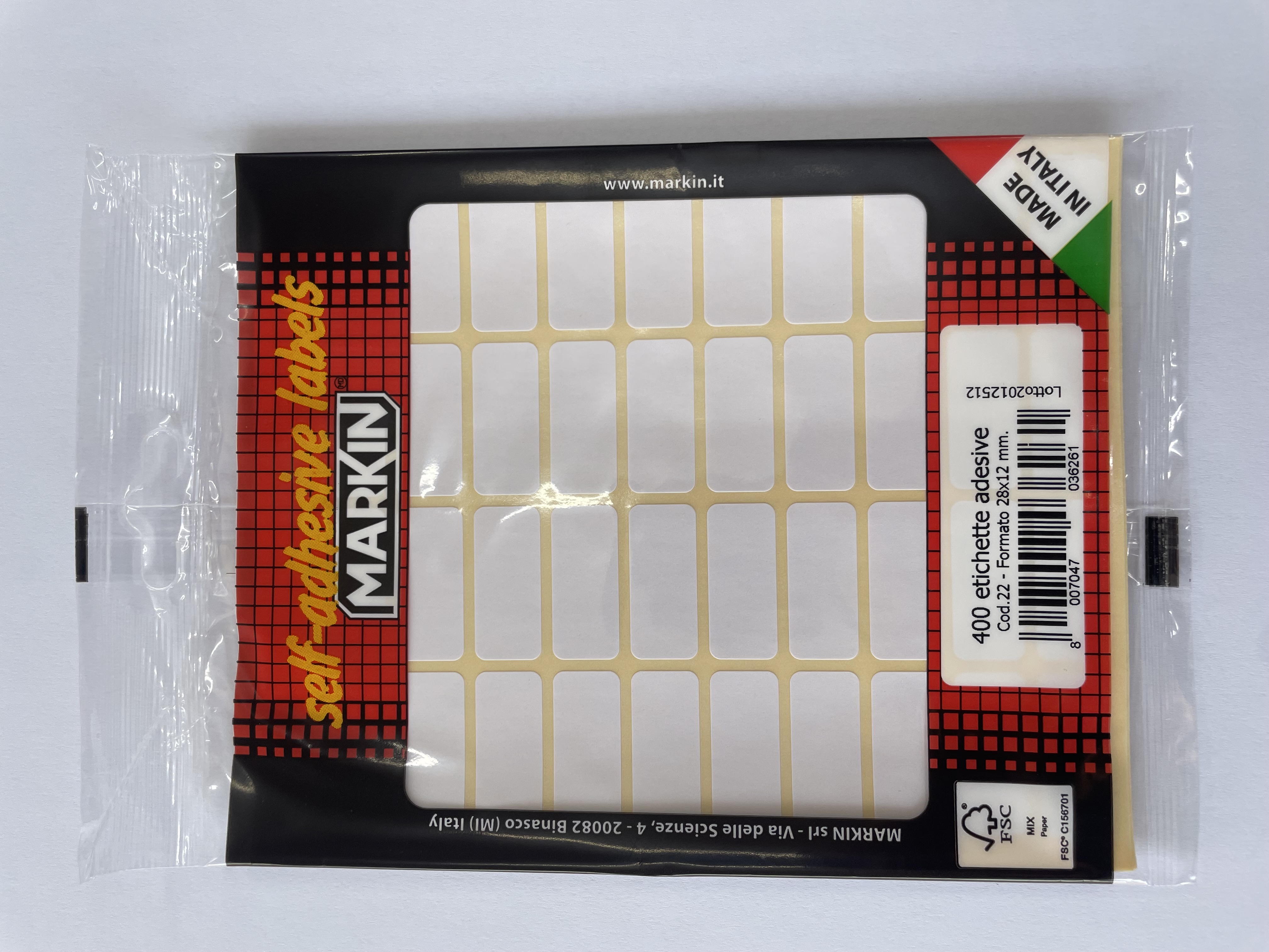 MARKIN LABEL 28X12MM 10 SHEETS BAG
