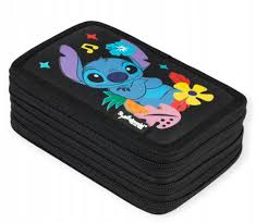Triple pencil case with equipment  ALOHA LILO & STITCH"