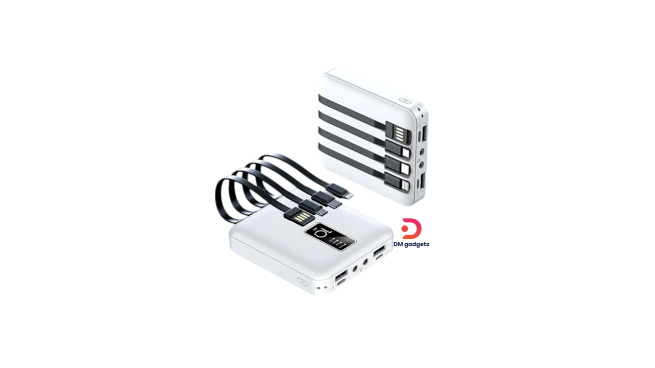 #588D#DM®S-341 Powerbank mini – 4in1 – 10,000mAh – White