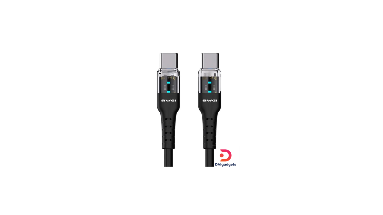 #625H#AWEI®CL-138T Charging & data cable-LED Indicator–Type-C to Type-C–Fast Charge-60W