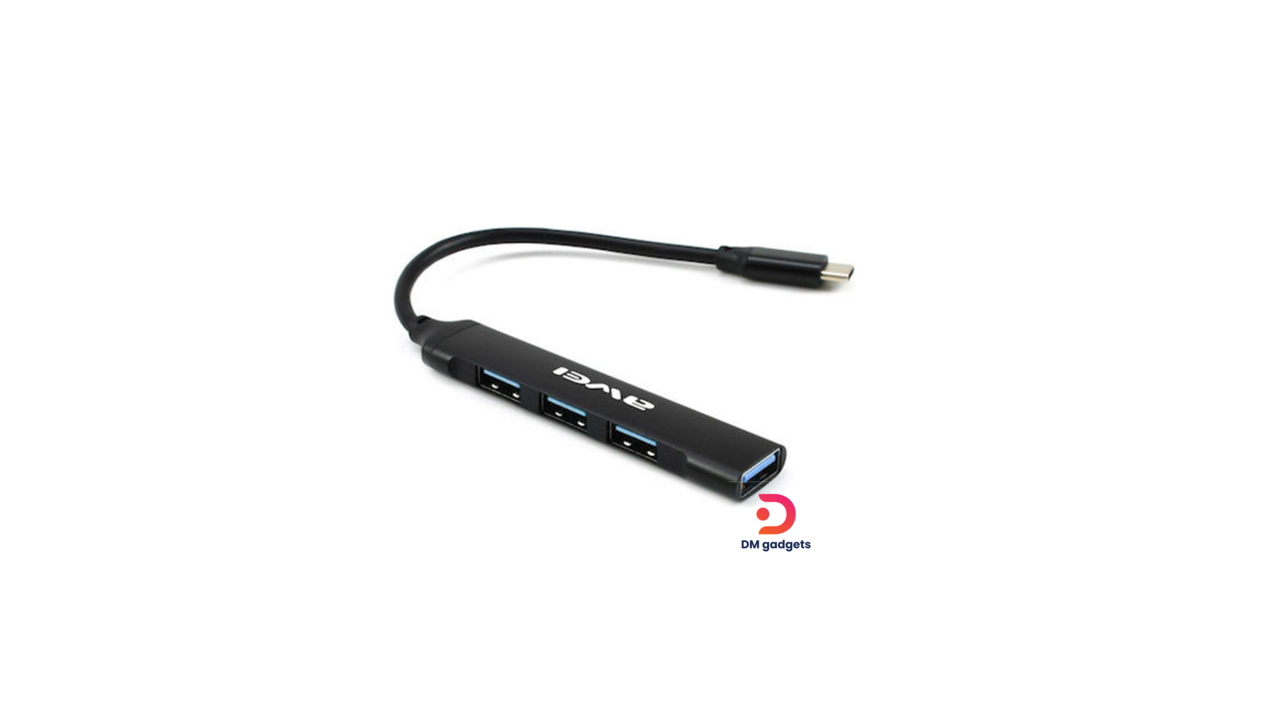 #43A#AWEI®CL-150T USB Type-C Hub Adapter with 4 Ports – USB-A-Black