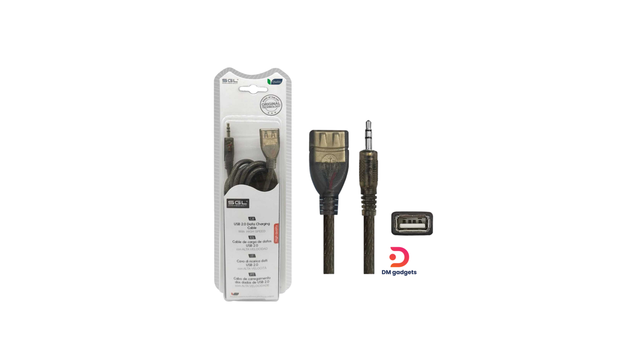#537C#SGL®16S01 USB A female/Jack 3.5mm male – 1.5m -White