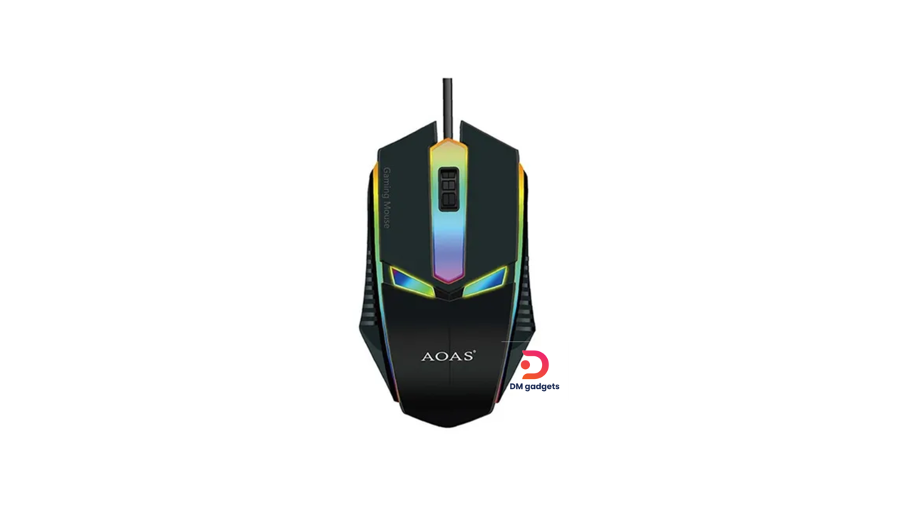 #550E#AOAS®V01 Wired RGB Gaming Mouse-Black