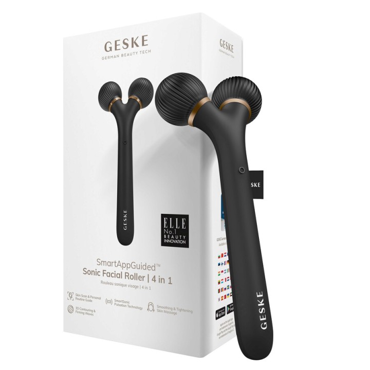 Geske Sonic Facial Roller 4 In Black – facial roller, sonic, black, skin rejuvenation