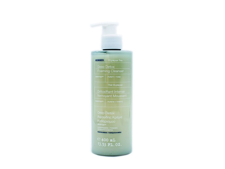 Korres The Olympus Deep Detox Foaming Cleanser 400ml – deep cleansing, detoxifying, foaming face wash, pore-refining
