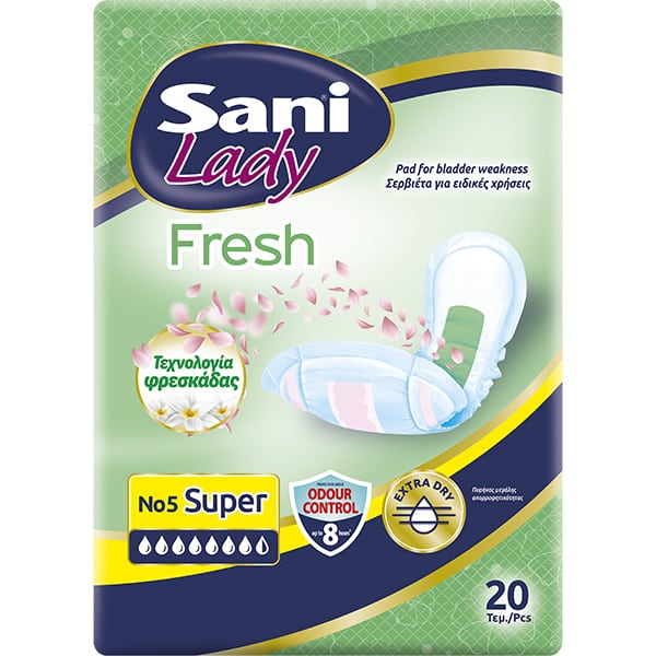 Sani Lady Fresh Super No5 20PCS – women's pads, super