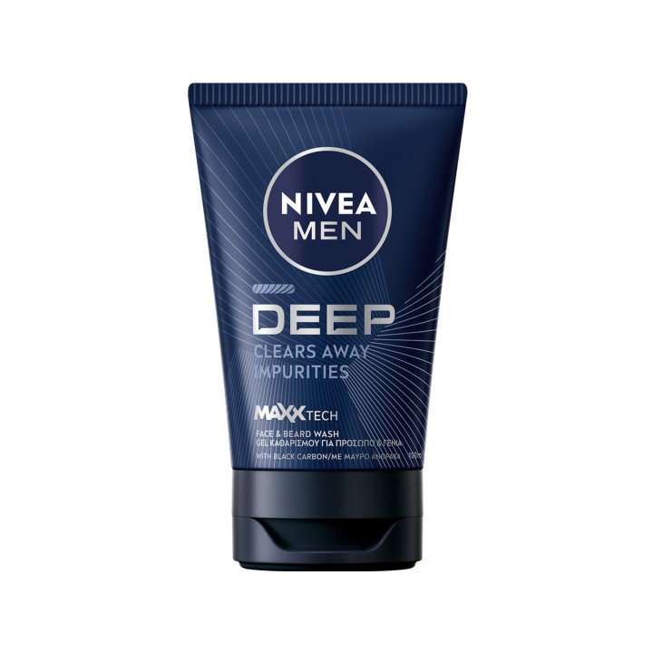 Nivea Men Deep Face & Beard Wash 100ml – men's face wash, beard care