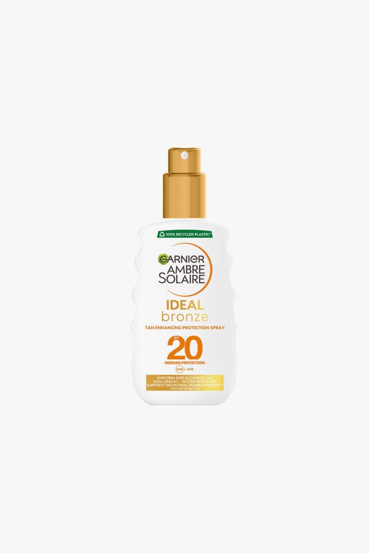 Garnier Ambre Solaire Ideal Bronze Protective SPF 20 Sun Cream Spray 200ml – sunscreen spray, SPF 20, bronzing