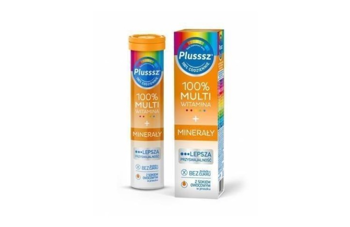 PlussSz Multivitamin Mineral 20 Effervescent Tablets Mango Orange – supplement, mineral