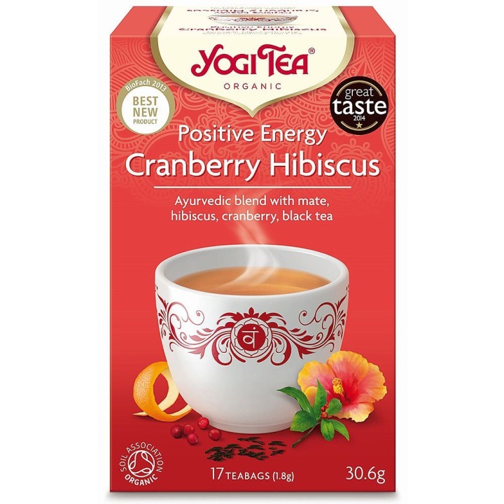 Yogi Tea Positive Energy Cranberry Hibiscus 17 Teabags – herbal tea, positive energy