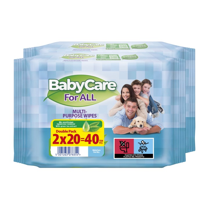 Babycare 4All Mini Double Pack 20x2 – baby wipes, double pack, gentle
