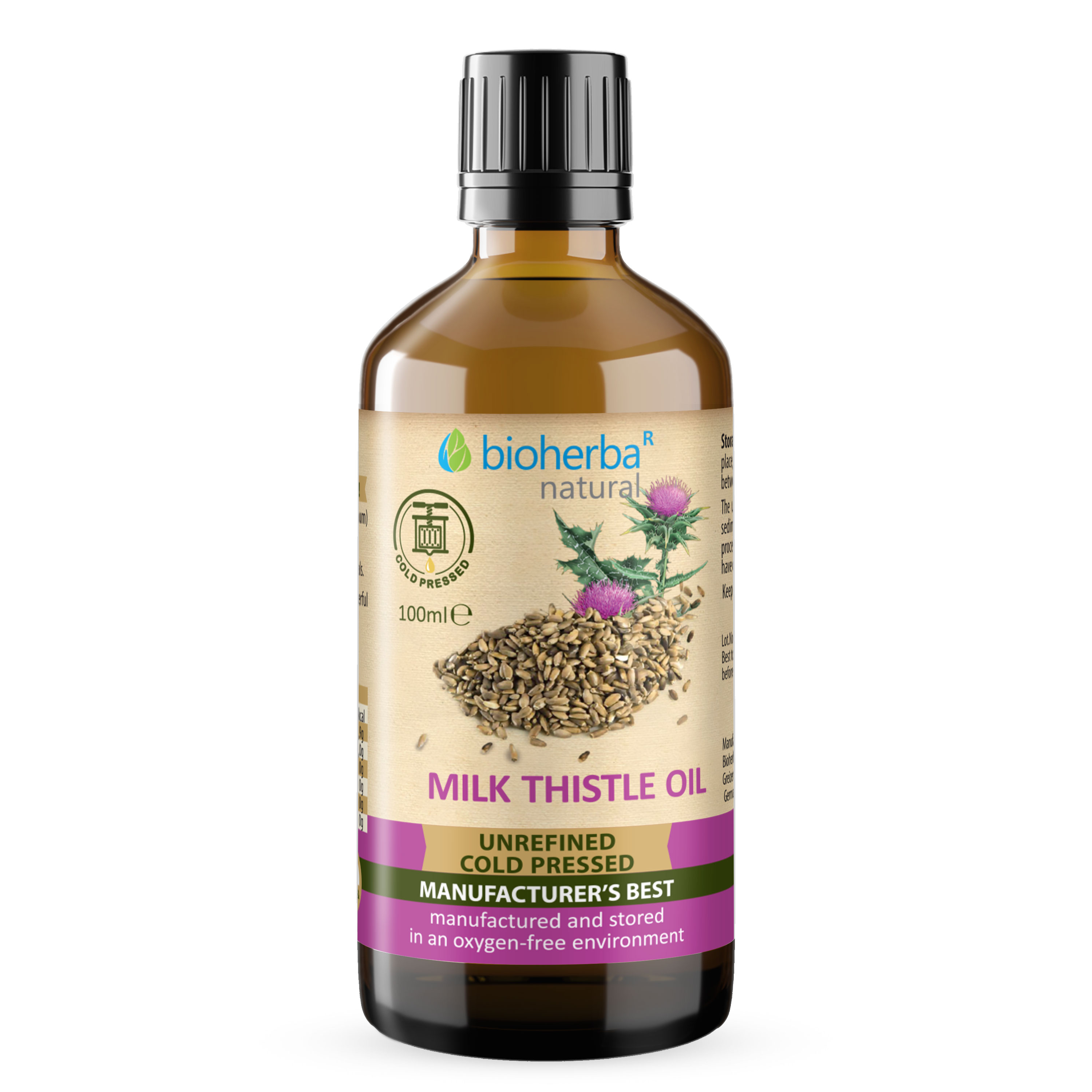 Milk Thistle Oil, Cold Pressed, 100Ml, Bioherba