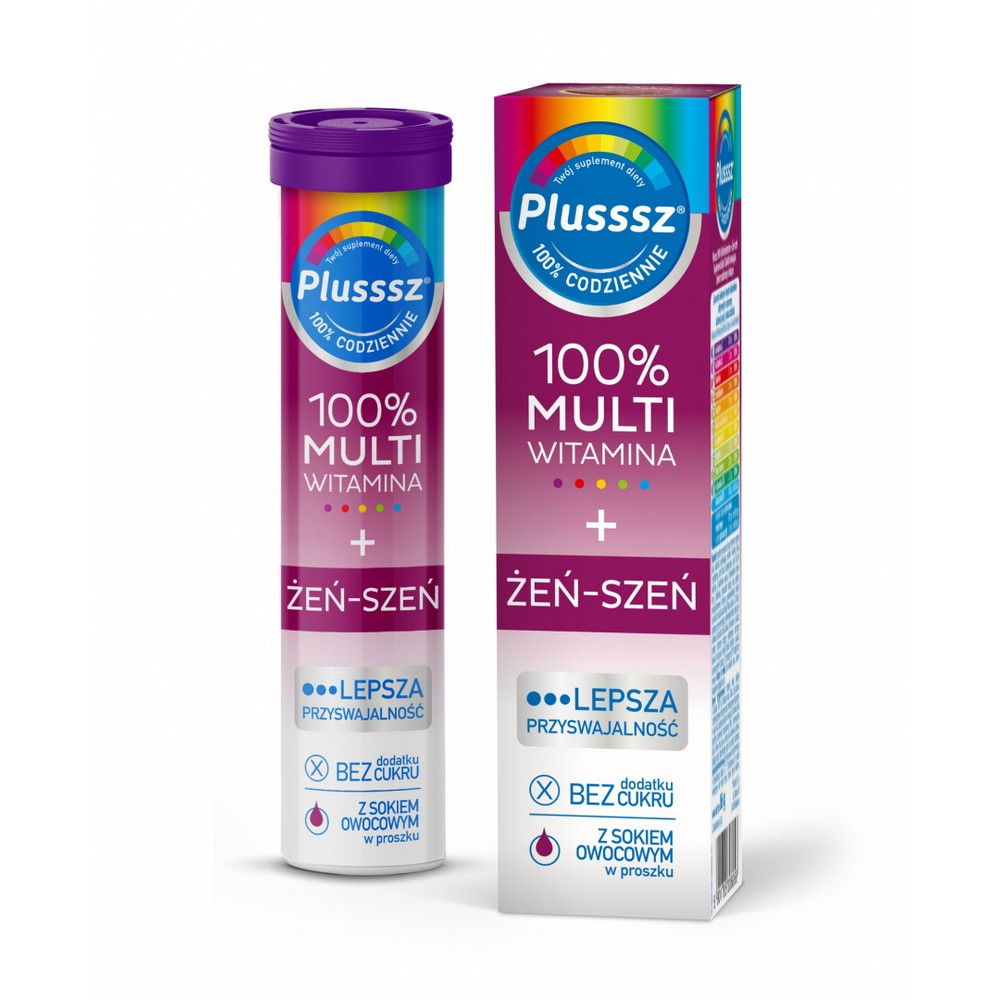 PlussSz Multivitamin Ginseng 20 Effervescent Tablets Forest Fruit – supplement