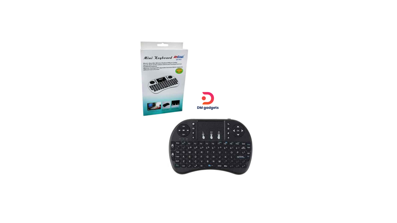 Andowl®QY-K01 Mini Wireless Keyboard with Touchpad – Black