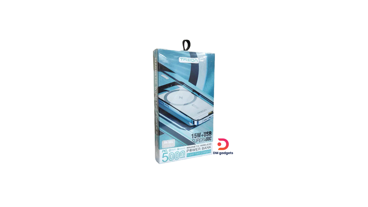 Treqa®TR-966 Power Bank Magnetic Wireless Charging 5000mAh 15W+USB-White