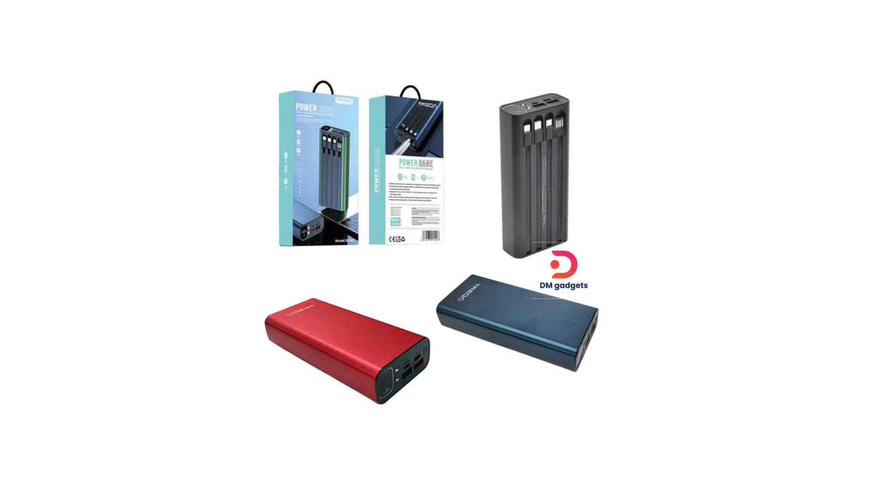#186F#Treqa®TR-967 power bank 4 Outputs 20000mAh 100W– Self-contained wireless charger power bank-Blue