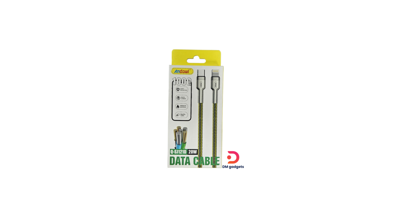 Andowl®Q-SJ121D Type-C to Lighting 20W Data Cable – Silver