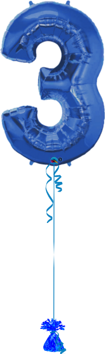 Giant Number 3 Blue