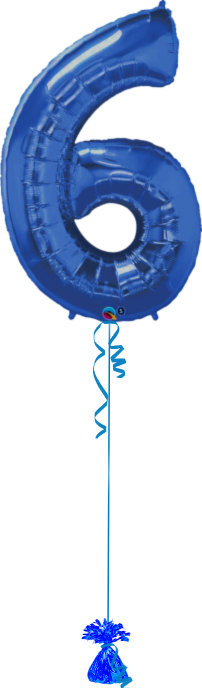 Giant Number 6 Blue