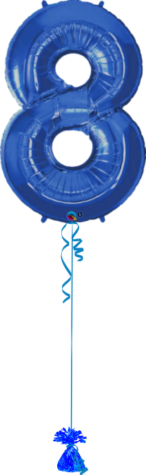 Giant Number 8 Blue