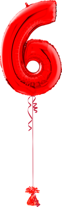 Giant Number 6 Red