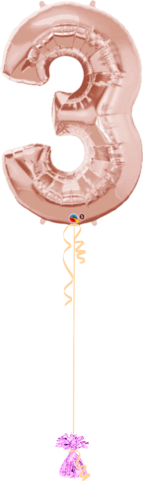 Giant Number 3 Rose Gold