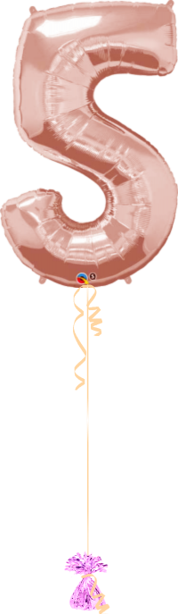 Giant Number 5 Rose Gold