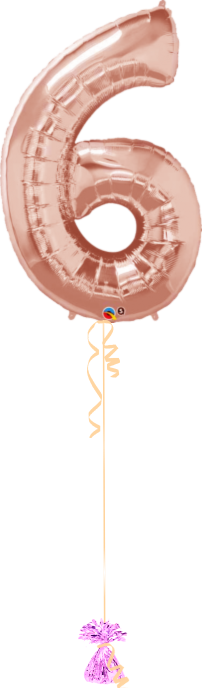 Giant Number 6 Rose Gold