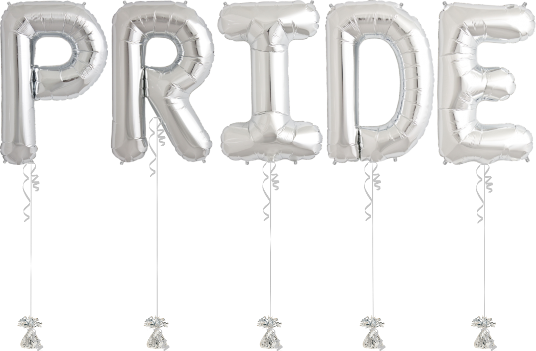 PRIDE Silver foil helioum balloons