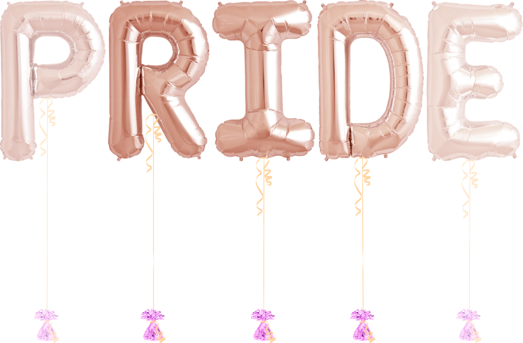 PRIDE Rose Gold Helioum Balloons for Brides room