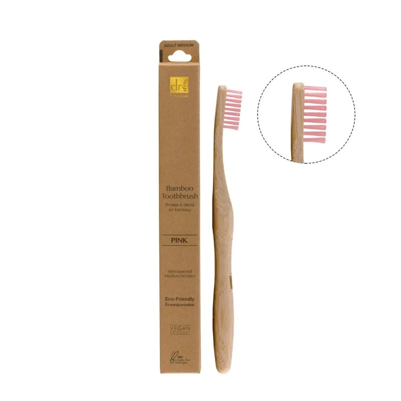 Dr Botanicals Bamboo Tooth Brush (Pink)