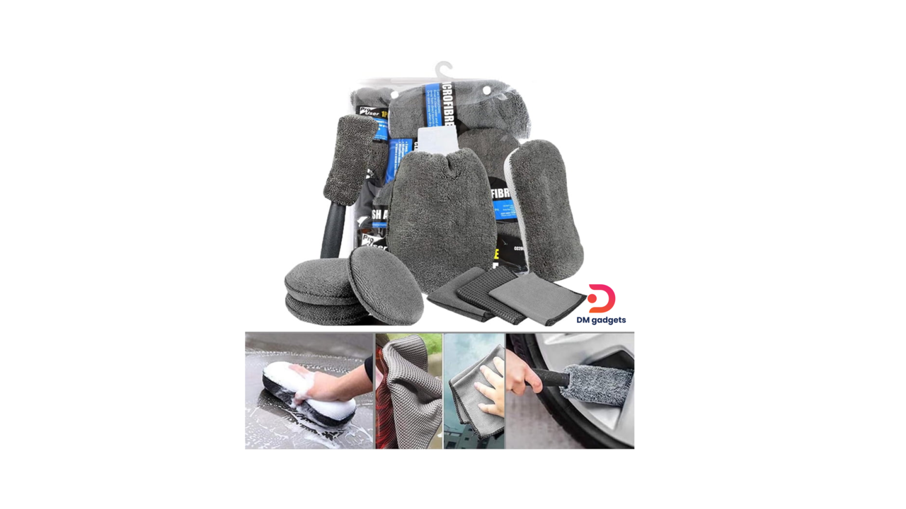 #635B#ProUser®Car Cleaning Kit 9 pcs – Grey