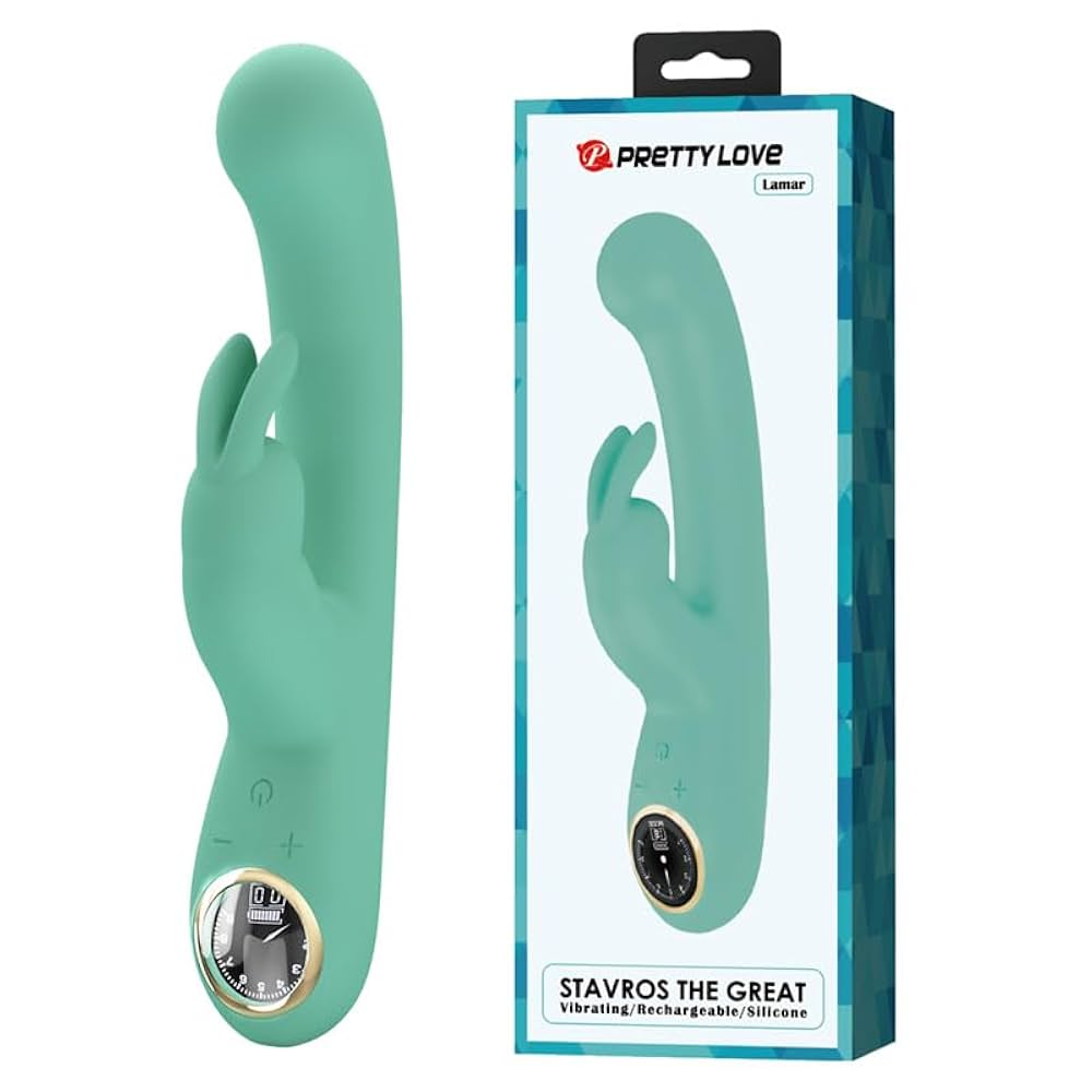 PRETTY LOVE LAMAR - LED DIGITAL DISPLAY RABBIT VIBRATOR 10 SPEED, 9 LEVEL GREEN