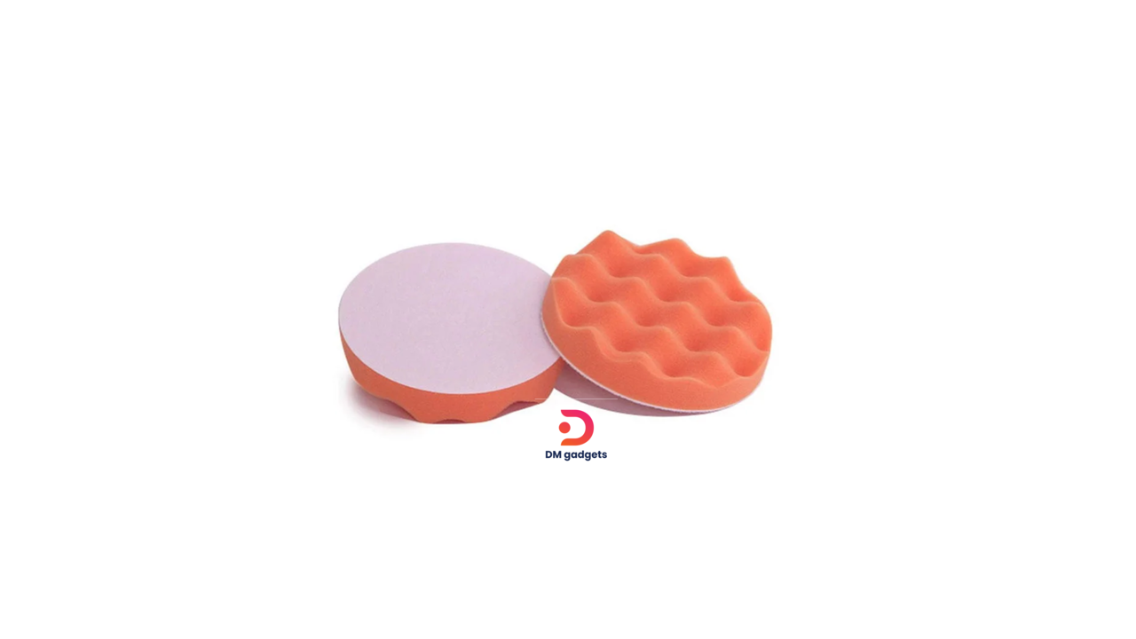 #635K#DM®Sponge for cleaning&polishing car-Κυματοειδές Σφουγγάρι Γυαλίσματος Αυτοκινήτου 18cm-Orange