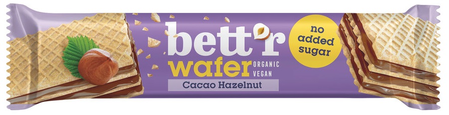BETTER CACAO HAZELNUT WAFER NO ADDED SUGAR 30G