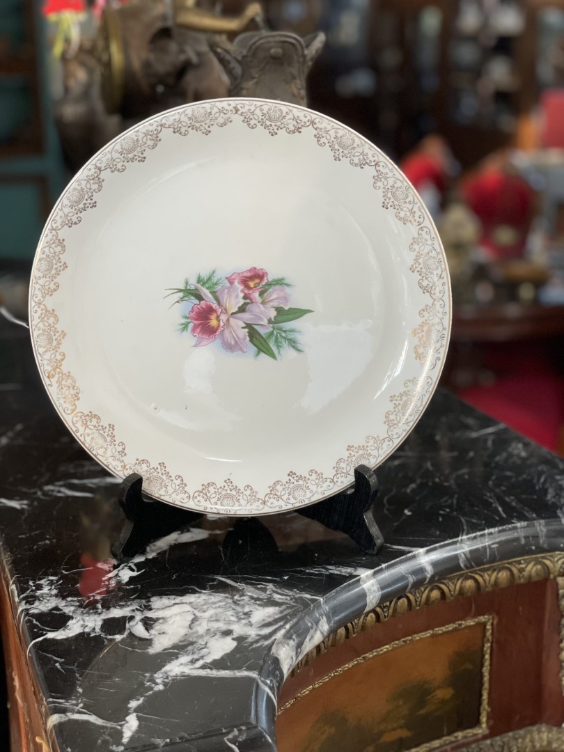 Vintage Alfred Meakin Floral Plate  Glo-White Ironstone  Mid-20Th Century - Elegant English Tableware 0.5Kg 25.5Cm (Wxlxh)