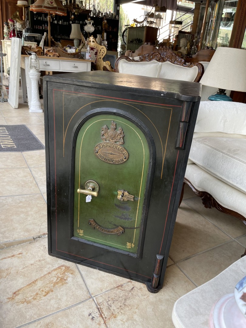 Antique Petersen & Co. Birmingham Safe With Original Paint Circa Late 19Th Century 350Kg 51Cmx51.5Cmx76Cm (Wxlxh)