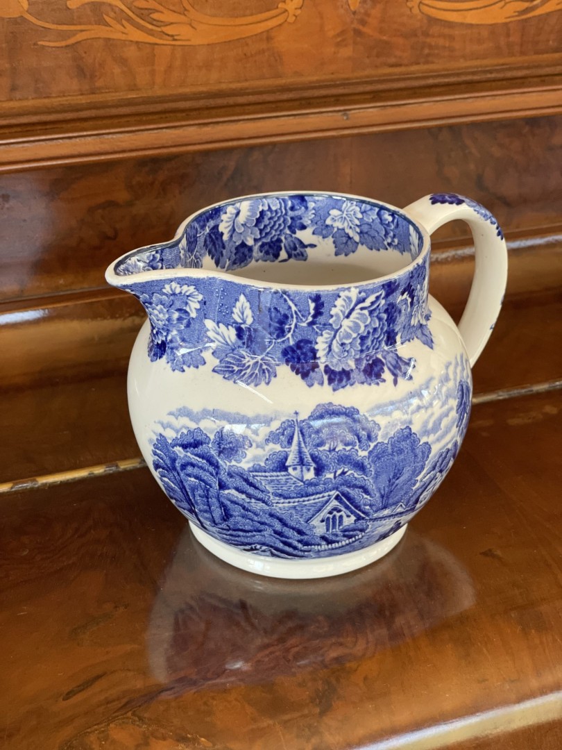 Vintage 1950 Enoch Woods English Scenery Porcelain Colorful Collectible Tableware 0.2Kg 16Cmx11Cmx13Cm (Wxlxh)