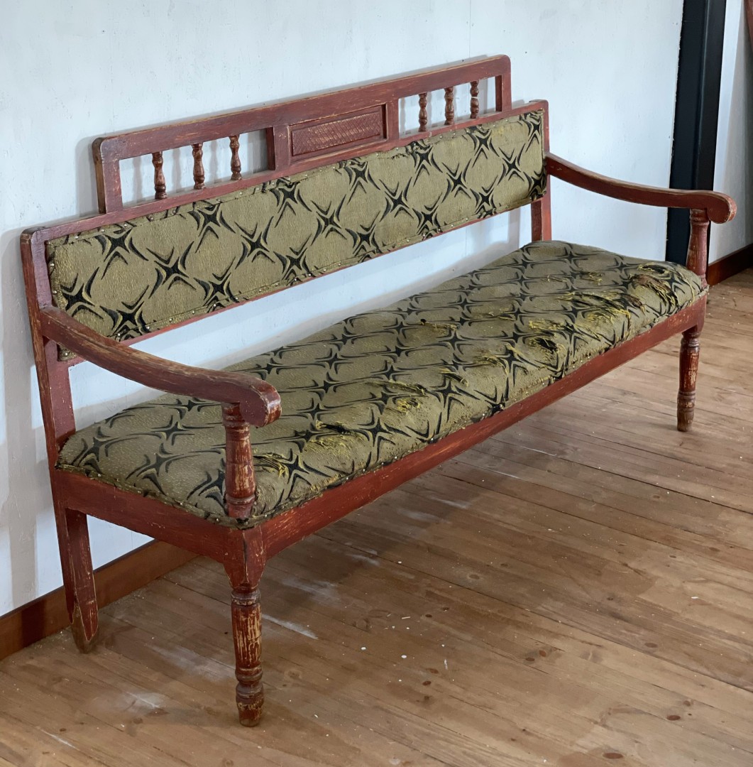 Cyprus Traditional Antique Sofa C.1920 With Physical Damages 90Kg 178Cmx50Cmx100Cm (Wxlxh)