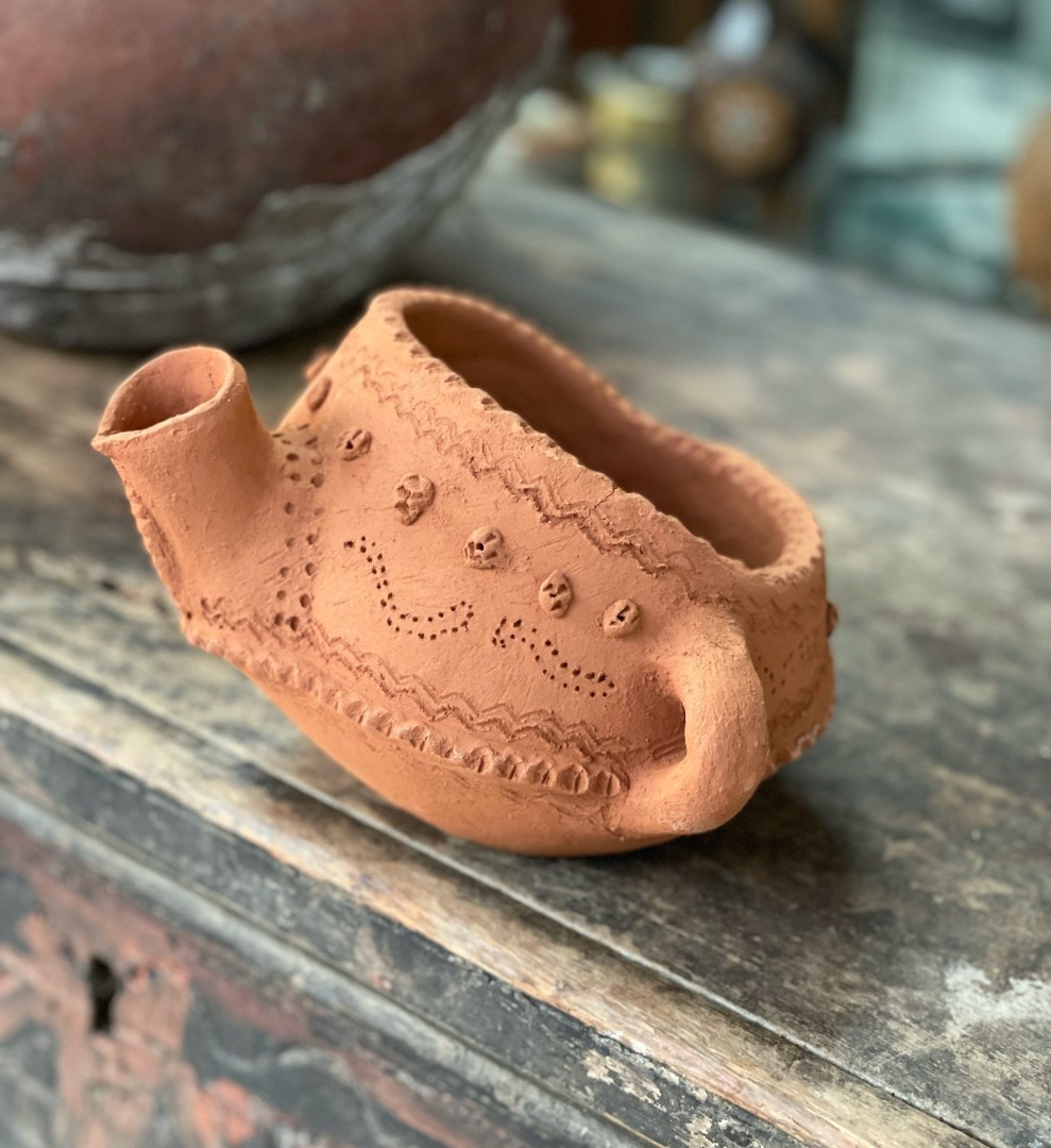 Handcrafted Traditional Cypriot Decorative Milkplan - Kornos Handmade 1.2Kg 20Cmx20Cmx14Cm (Wxlxh)