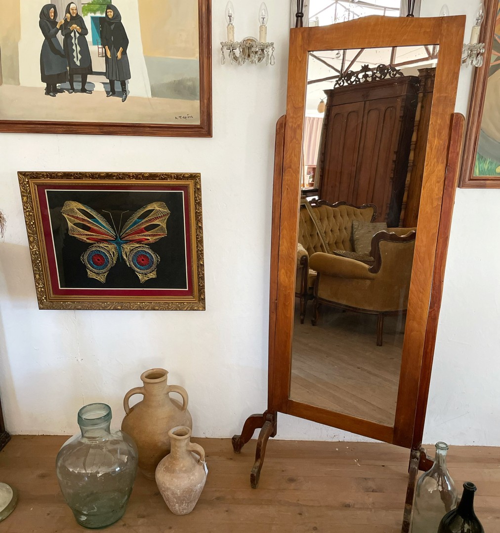 Large Vintage Full-Length Mirror From The 1960S 45Kg 179.5Cm (Wxlxh)