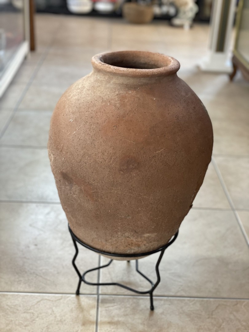 Vintage Cypriot Clay Pottery Jar Circa 1940 - Authentic Handcrafted Terracotta Vessel 7Kg  (Wxlxh)