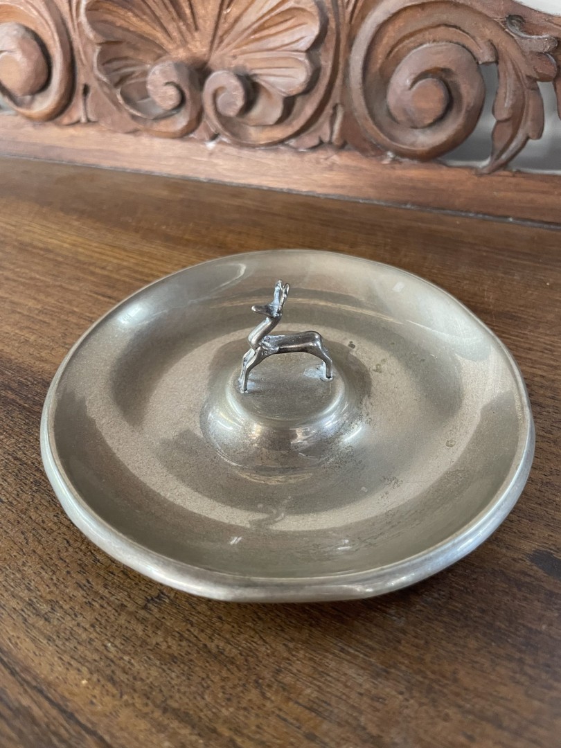 Vintage 1960S Silver Animal Dish Decorative Mid-Century Modern Collectible 0.85Kg 11.5Cmx4Cm (Wxlxh)