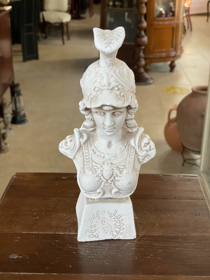 Classical Greek Athena Bust Sculpture - Plaster  20Th Century 1.5Kg 21Cm (Wxlxh)