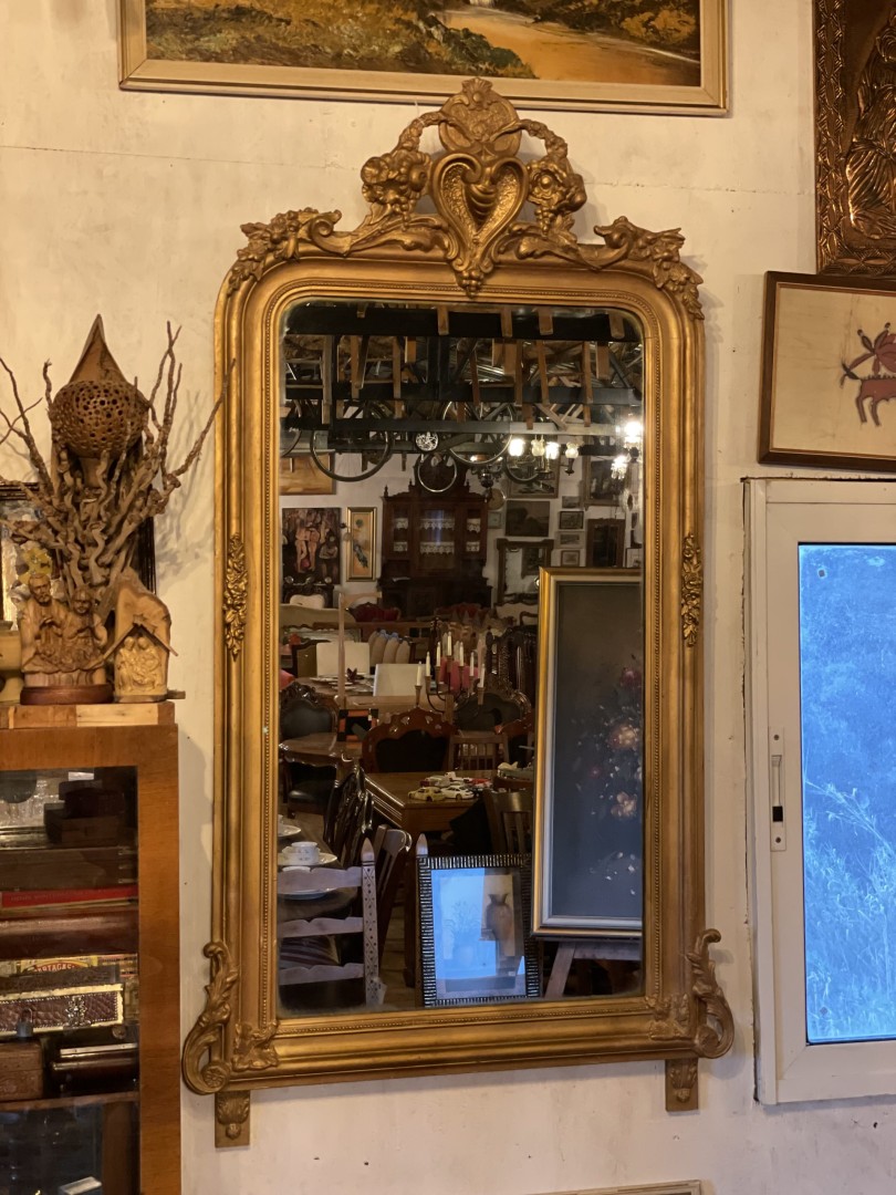 Antique Venetian Gilded Mirror Hand-Carved Wall Mirror From Early 19Th Century Venezia 28Kg 86Cmx150Cm (Wxlxh)